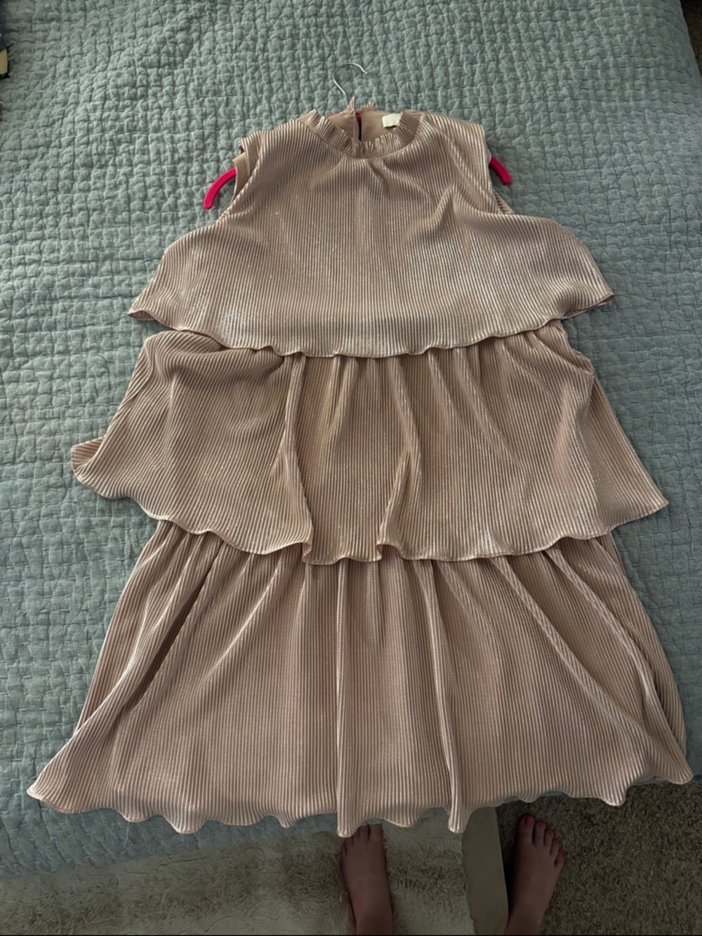 Tiered Shimmer Blush Minu Dress